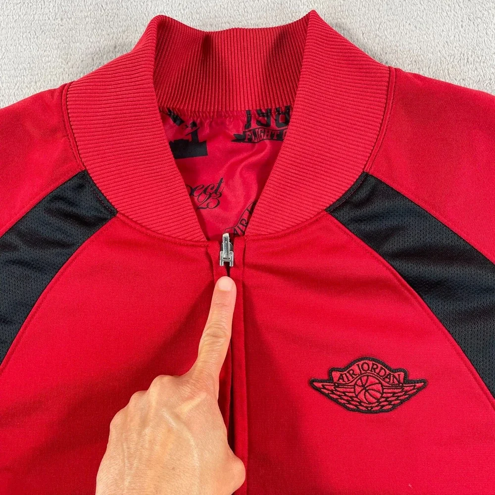 Nike Air Jordan 1985 Flight Club All Over Print Reversible Jacket Men XL Red AOP